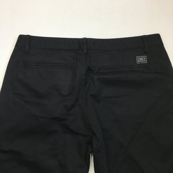 OBEY Black Cotton Polyester Blend Pockets Logo Patch Pant - Picture 7 of 10